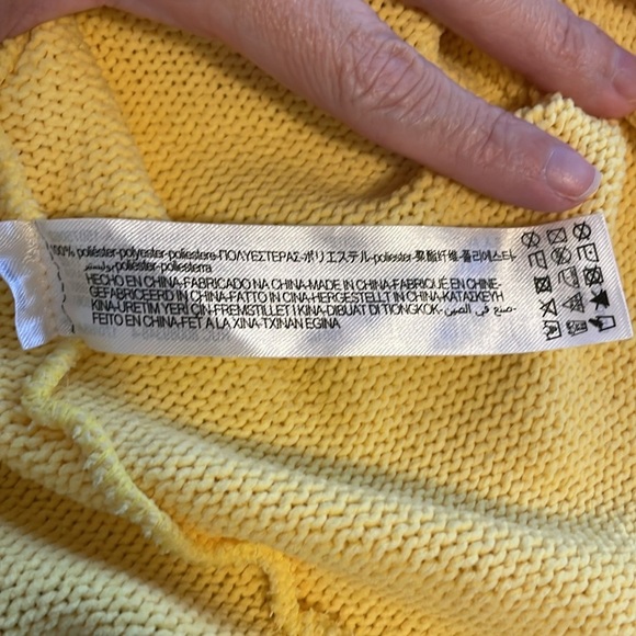 Zara Perforated Mini Yellow Sweater Sleeveless Dress Medium - Picture 9 of 9